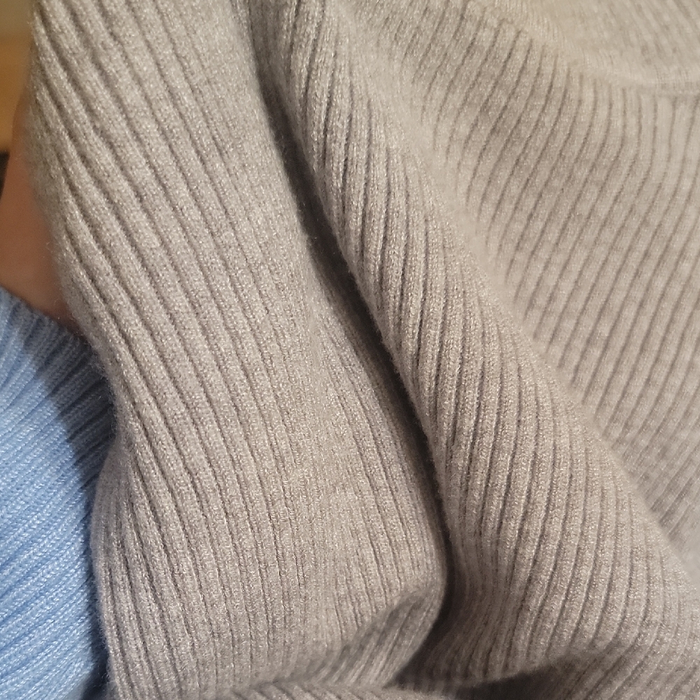 Women's Beige Turtleneck Sweater - Picture 6 of 6